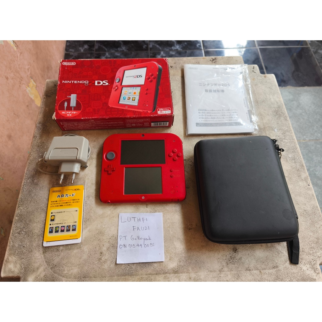 Nintendo 2DS not XL Crimson Red OFW CFW Luma by Req Fullset LL