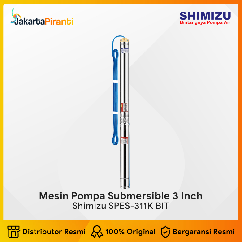 pompa submersible satelit shimizu SPES-311K BIT 1/2 HP | Mesin Pompa Air Celup Submersible Satelit 0