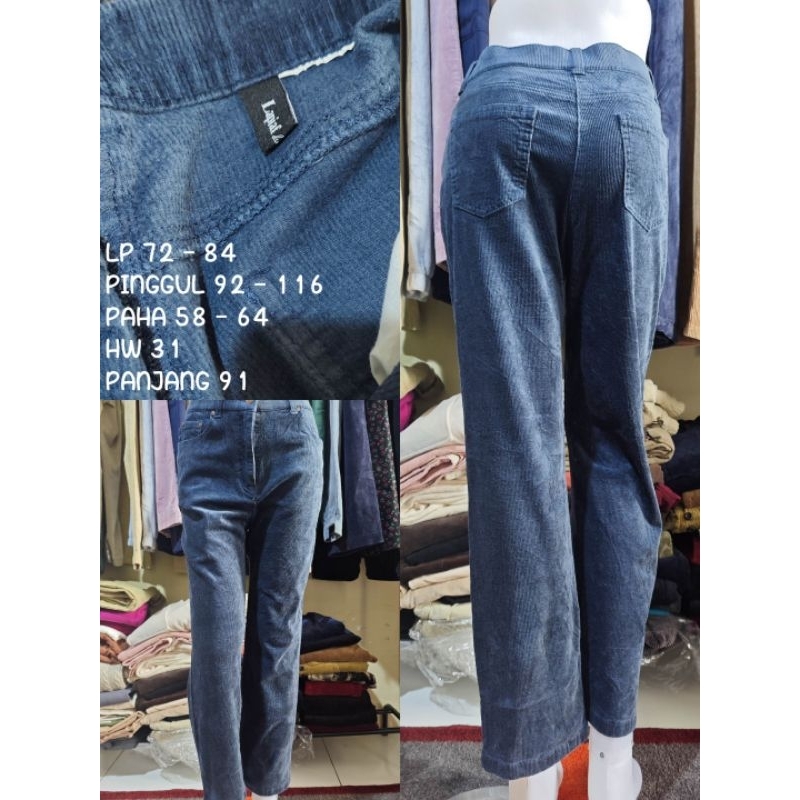 CELANA BAGGY PANTS NAVY BRAND LAPIAF TAG WASH CUTTING