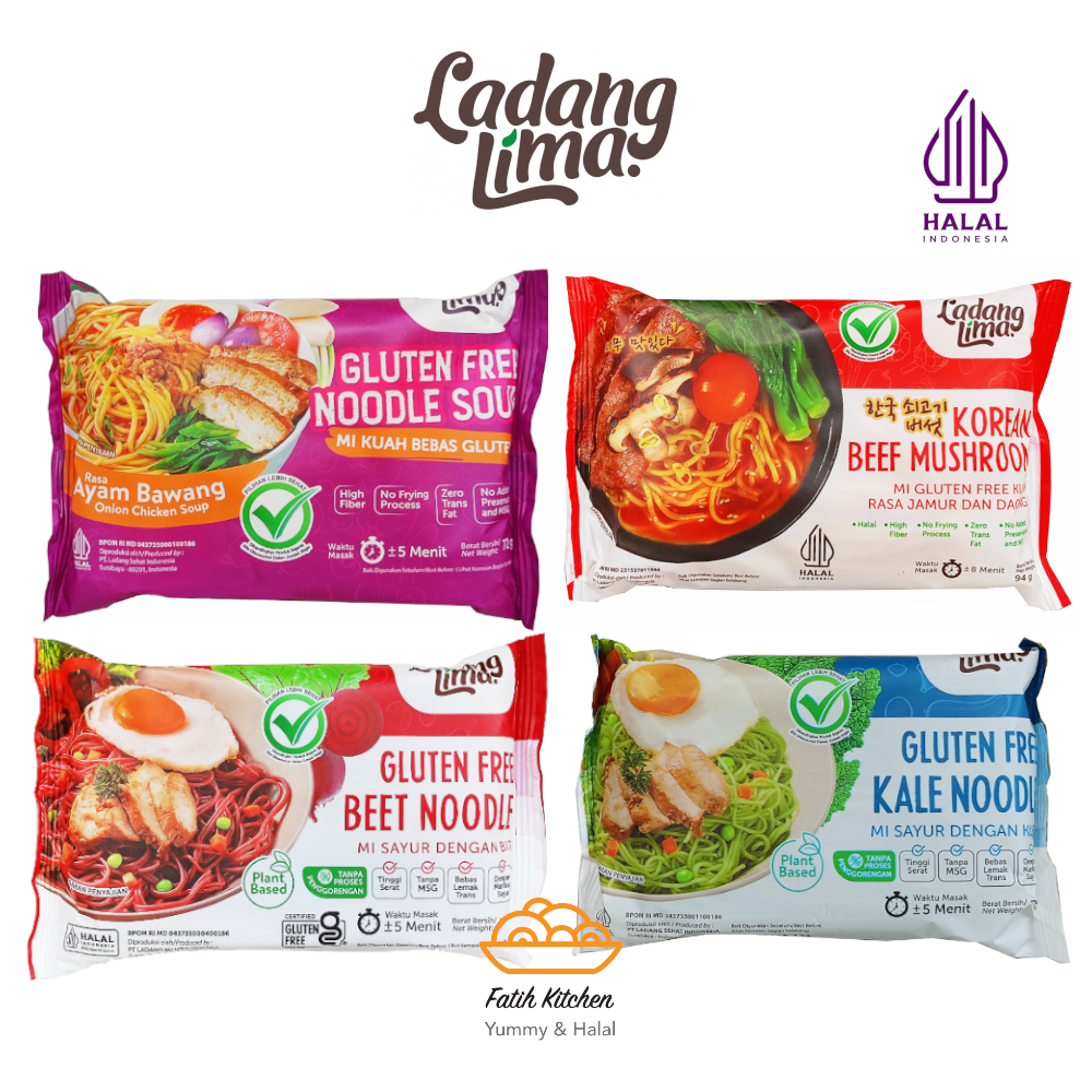 

LADANG LIMA Mie Sayur Gluten Free Veggie Noodle Untuk Diet Sehat - Ayam Bawang / Beet / Korea / Kale