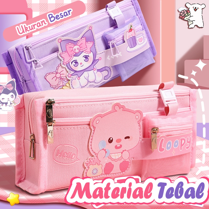 

Kotak Pensil Anak Sekolah SD Pencil Pouch Tempat Alat Tulis Resleting Import