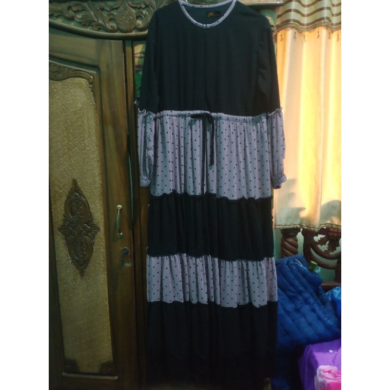 gamis preloved bahan ceruti baby doll
