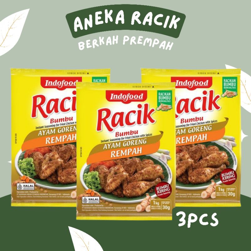 

Indofood bumbu racik ayam rempah - 3pcs