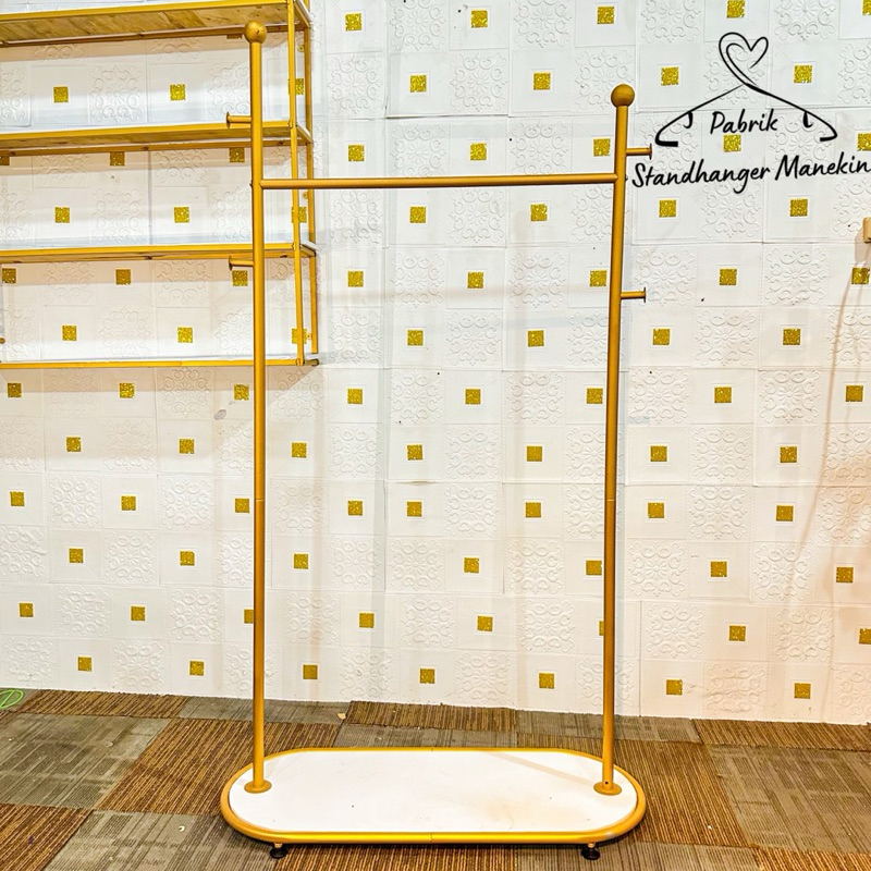 Stand Display Gold Display Aesthetic Baju Mewah StandHanger Pakaian 150 CM Gawang Butik Rak Display
