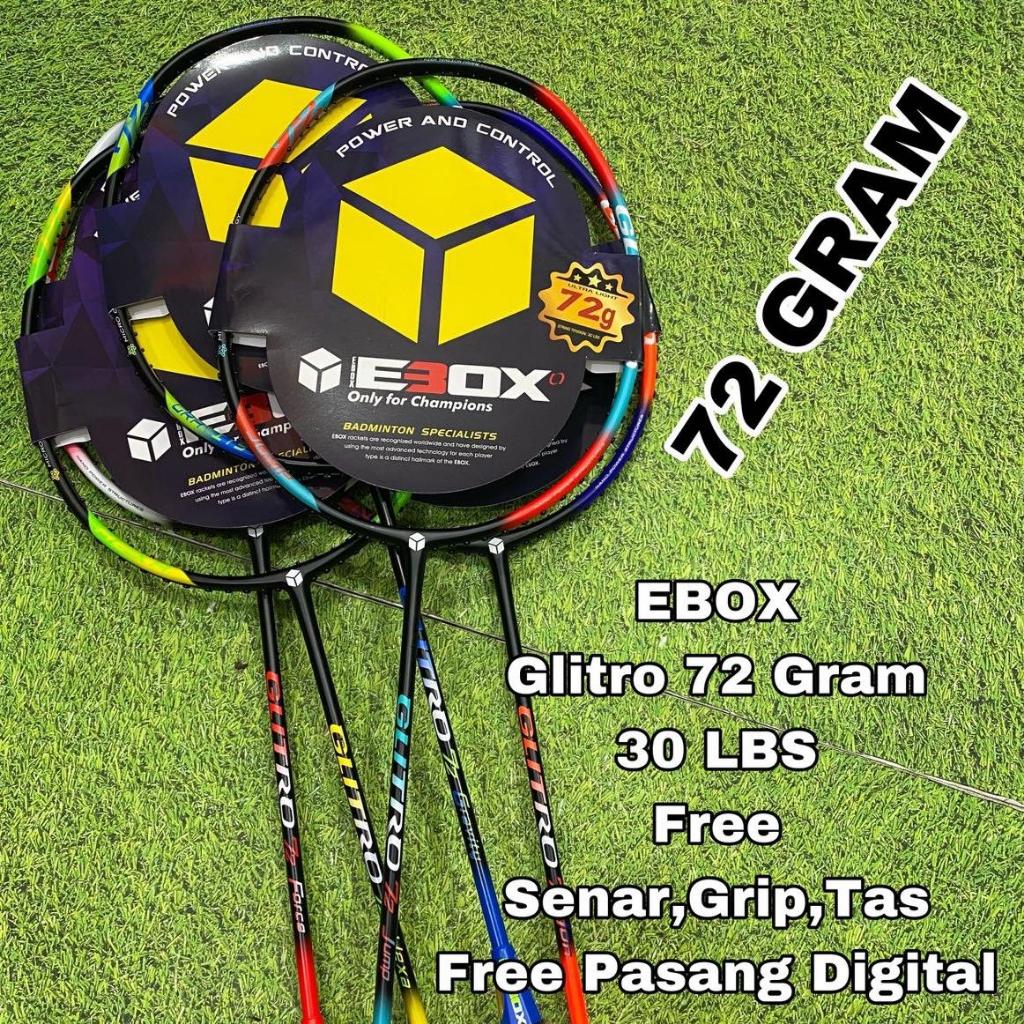Raket Badminton Ebox Glitro 72 Free Senar Grip Tas