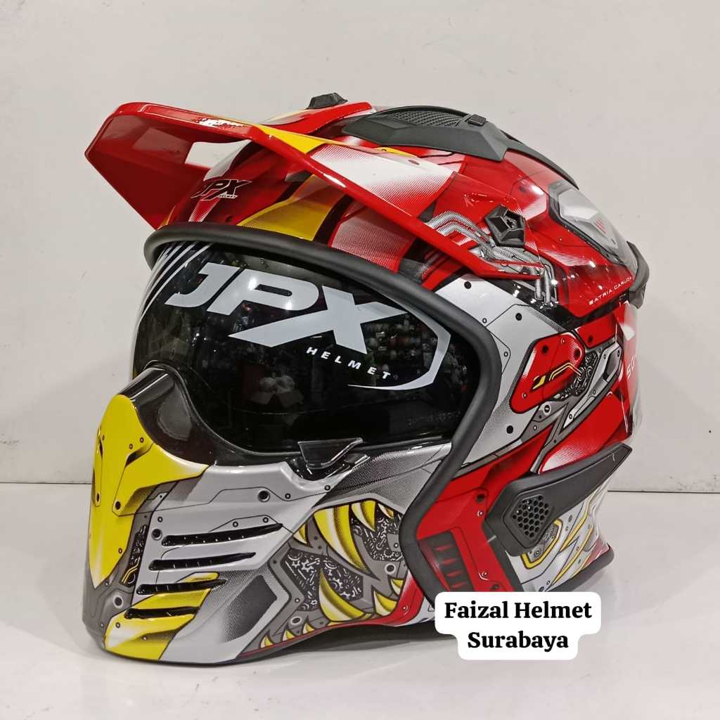 HELM JPX MX726R MOTIF MX9 SUPER BLACK RED