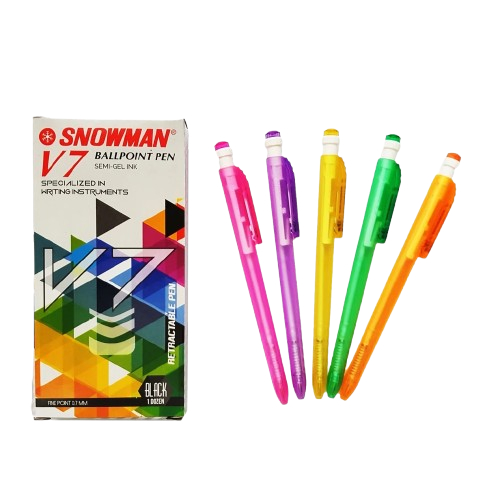 

(PACK) Pulpen Ballpoint Pena Snowman V-7 0.7 mm / Pulpen Snowman V7 0.7mm