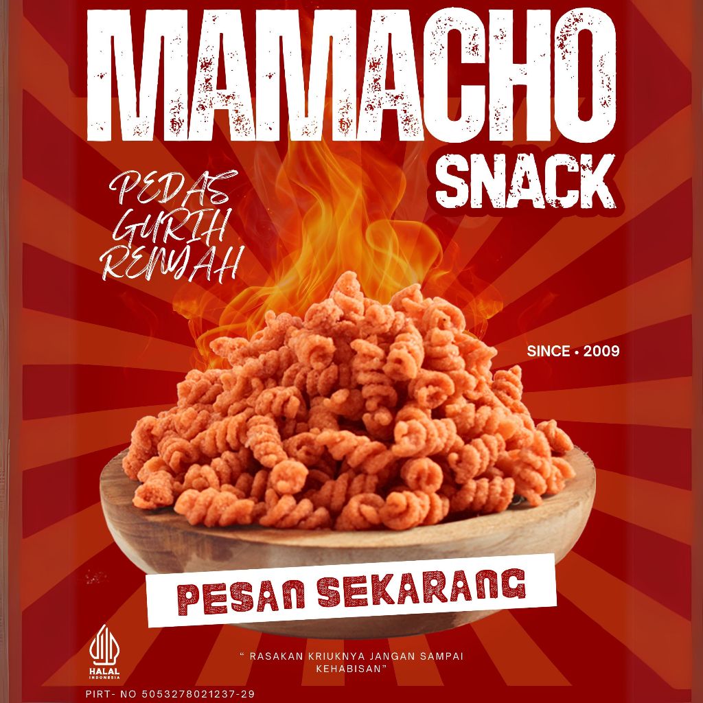 

MAKARONI SPIRAL EXTRA PEDAS CEMILAN MACARONI 150gr