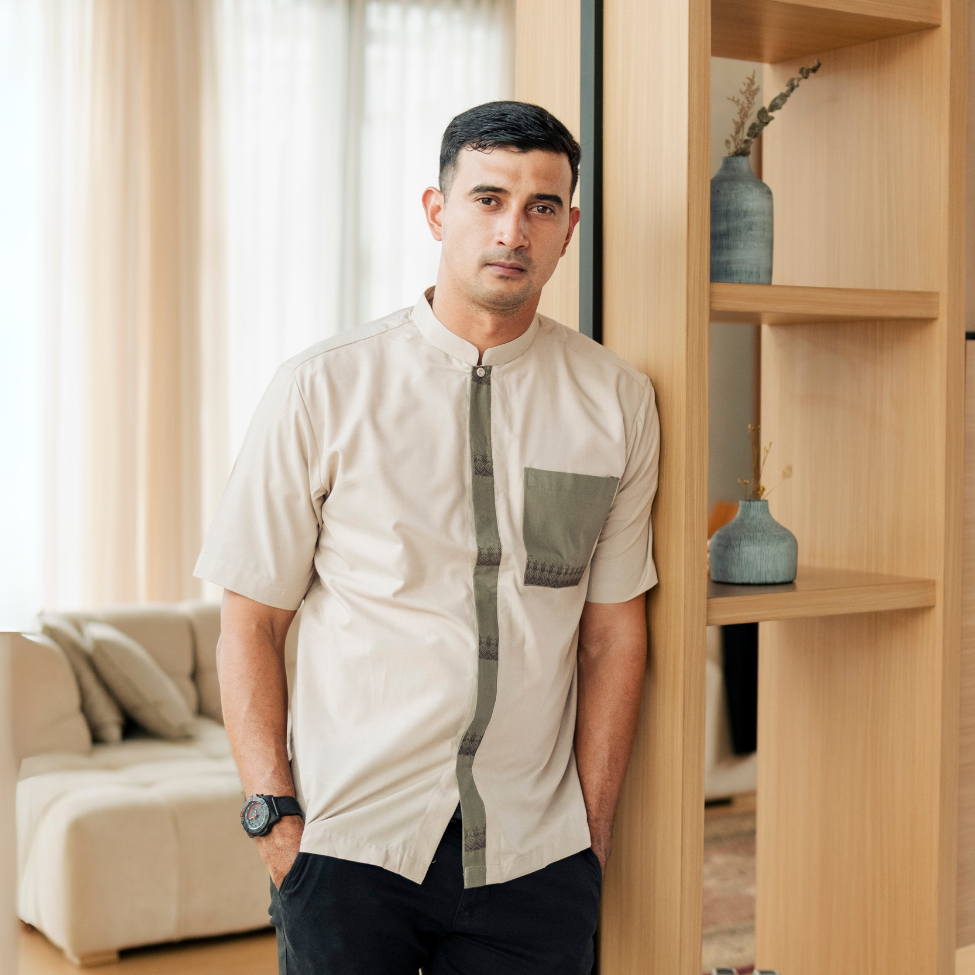 BASTOH Baju Koko Pria Lengan Pendek Buhni