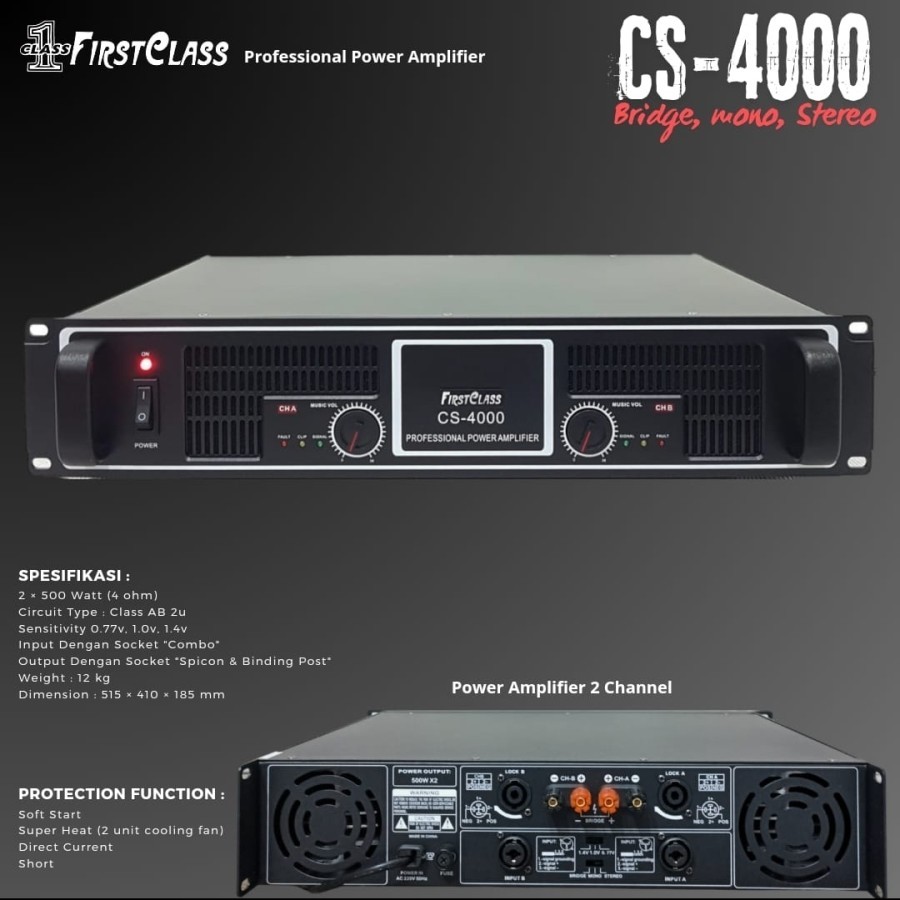 POWER AMPLIFIER FIRSTCLASS FC CS-4000 PROFESIONAL