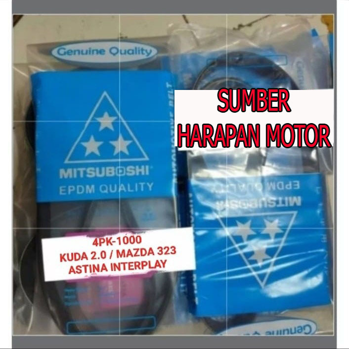 FAN VAN V BELT TALI KIPAS 4PK-1000 KUDA 2.0CC ASTINA INTERPLAY MAZDA 323 4PK1000