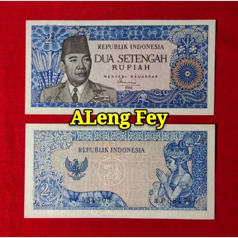 uang kuno Seri Sukarno 2,5 Rupiah 1964