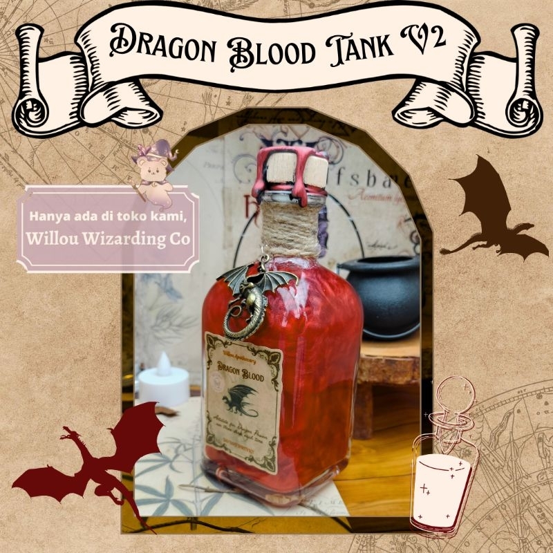 Harry Potter Potion Dragon Blood 60ml Magic Potion Ukuran Sedang Botol kaca Botol Potion Botol Unik 