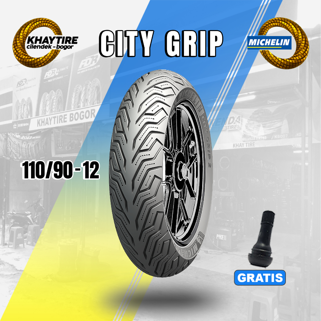 Ban Belakang Motor HONDA NEW SCOOPY-YAMAHA FREEGO - MICHELIN CITY GRIP 110/90 Ring 12 Tubeless