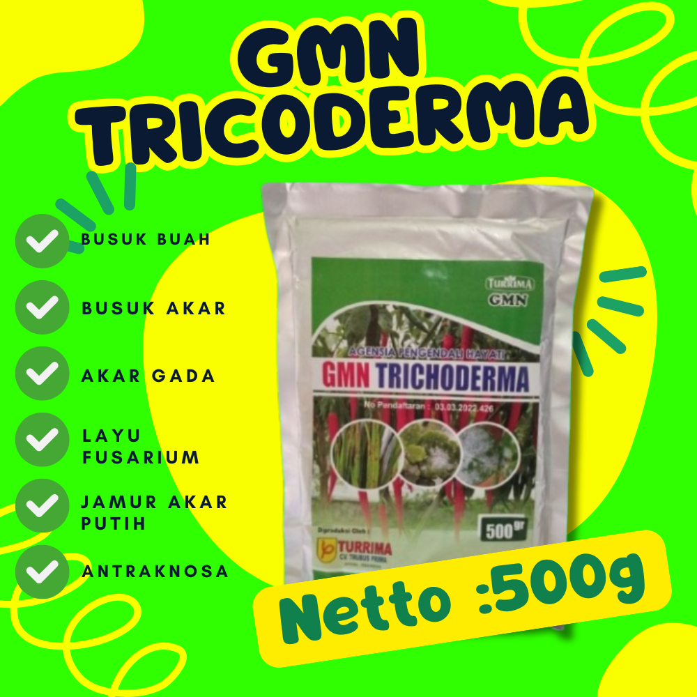 TERLAKU  GMN-TRICHODERMA 500GRAM, FUNGISIDA ANTI JAMUR TRICHODERMA ASLI, GMN-TRICHODERMA ASLI, TRICH