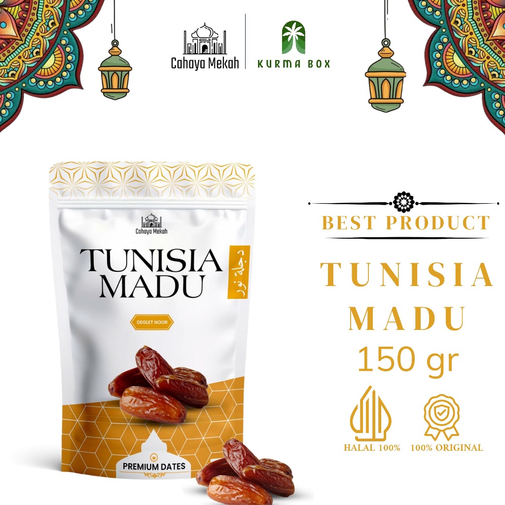 

Cahaya Mekah Kurma Tunisia Non Tangkai Original 100% Kemasan Pouch 150 Gram