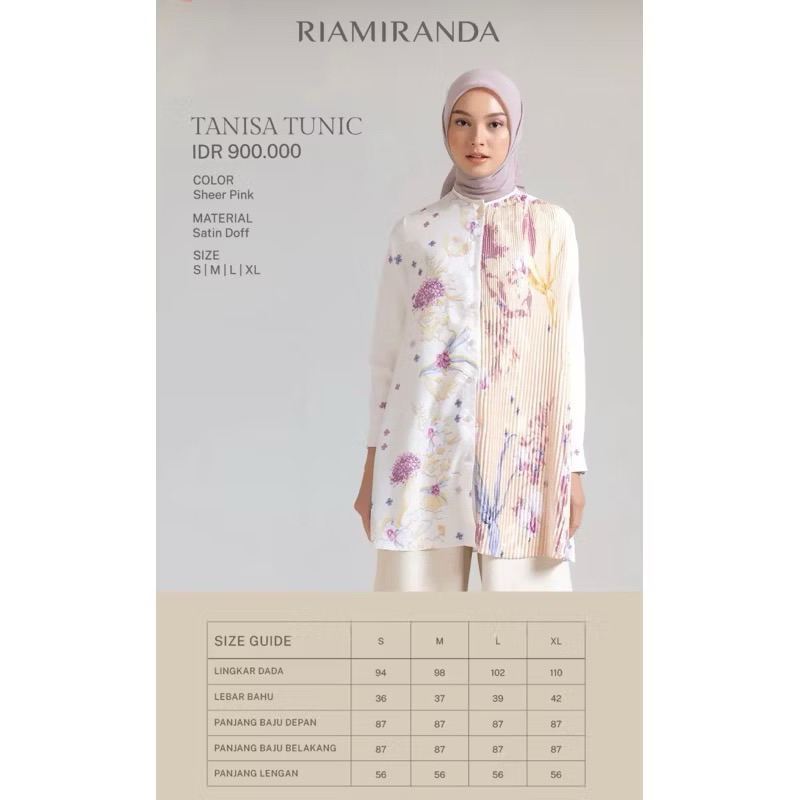 tanisa tunik ria miranda PL set scraf preloved