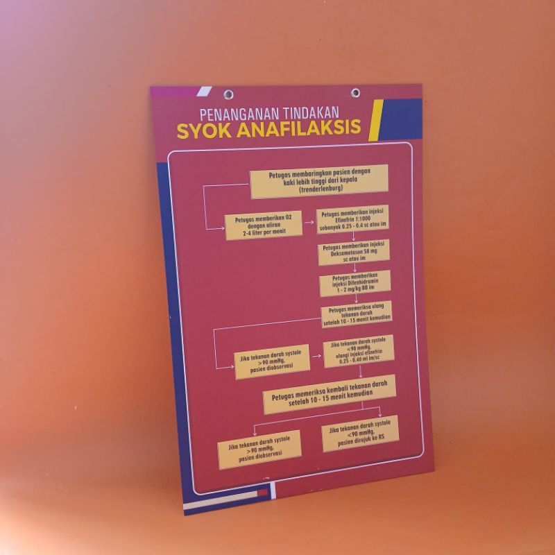 Hard Poster A3 Pengamanan Tindakan Syok Anafilaksis - Poster Kebidanan - Poster Gantung Kebidanan