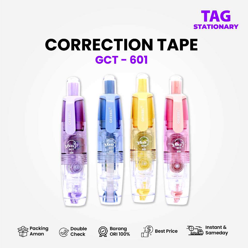 

GREEBEL Correction Tape Tip Ex Kertas GCT-601 / Correction Tape Timur Agung Grosir