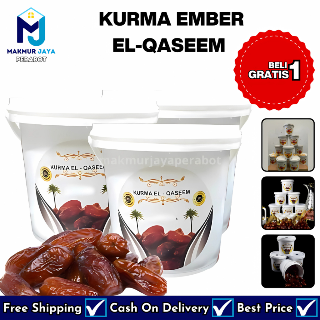 

[MJP] BUY 1 GET 1 Kurma El Qaseem Kemasan Ember 500 Gram mirip Al Qaseem Al Qasiim Halal MURAH