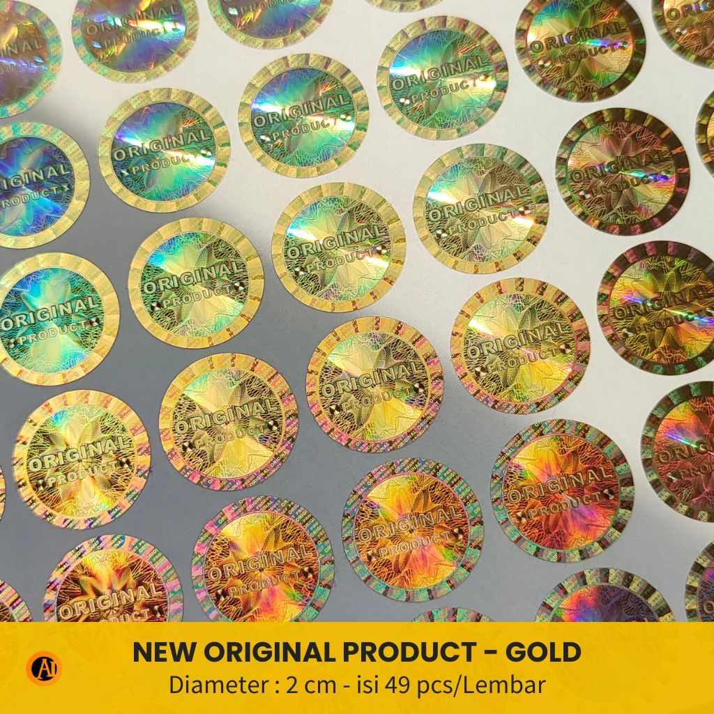 

Stiker Hologram New Original Product diameter 2 cm - Gold Silver Sarang Tawon