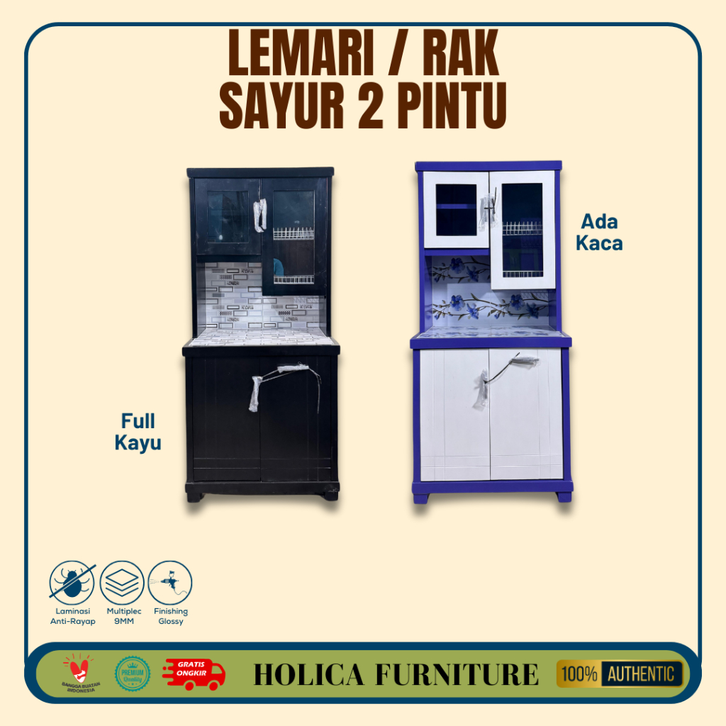 Rak Piring / Lemari Sayur / Lemari Sayur 2 Pintu / Lemari Sayur Minimalis / Lemari Sayur Termurah