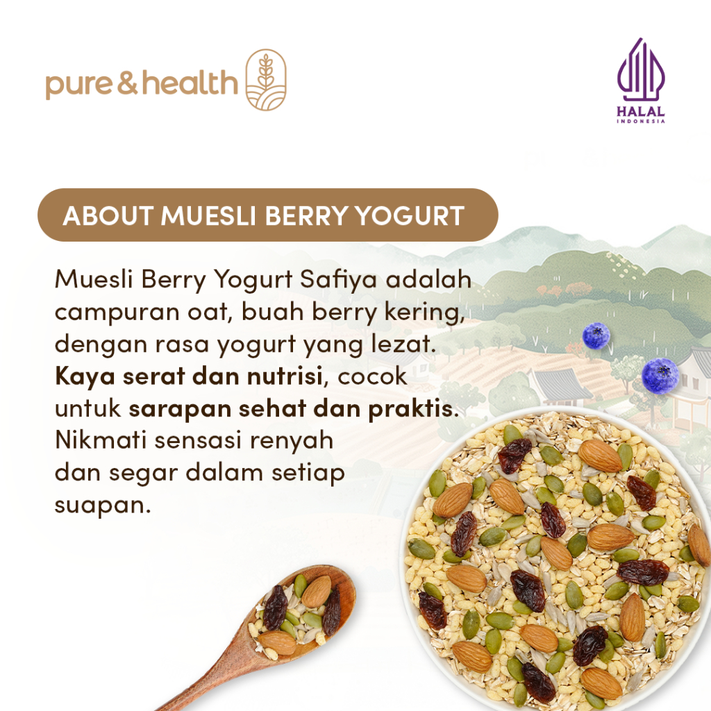

Muesli Berry Yogurt 1 Kg Safiya - Sarapan Diet Sehat dengan Kacang dan Biji-Bijian