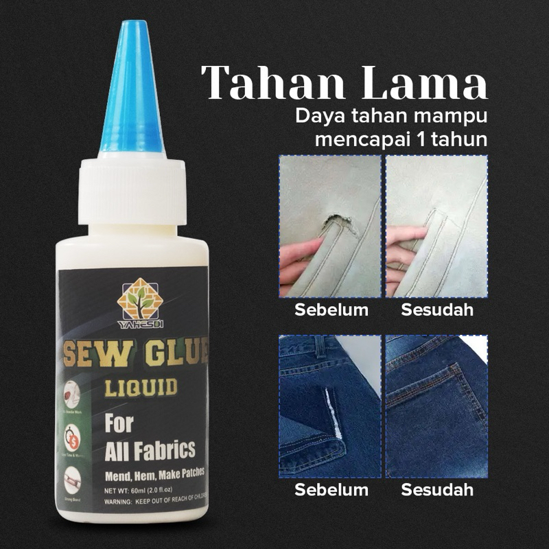 

YAHESDI CAIRAN LIQUID LEM PEREKAT KAIN KULIT SEW GLUE 60ml - VS255