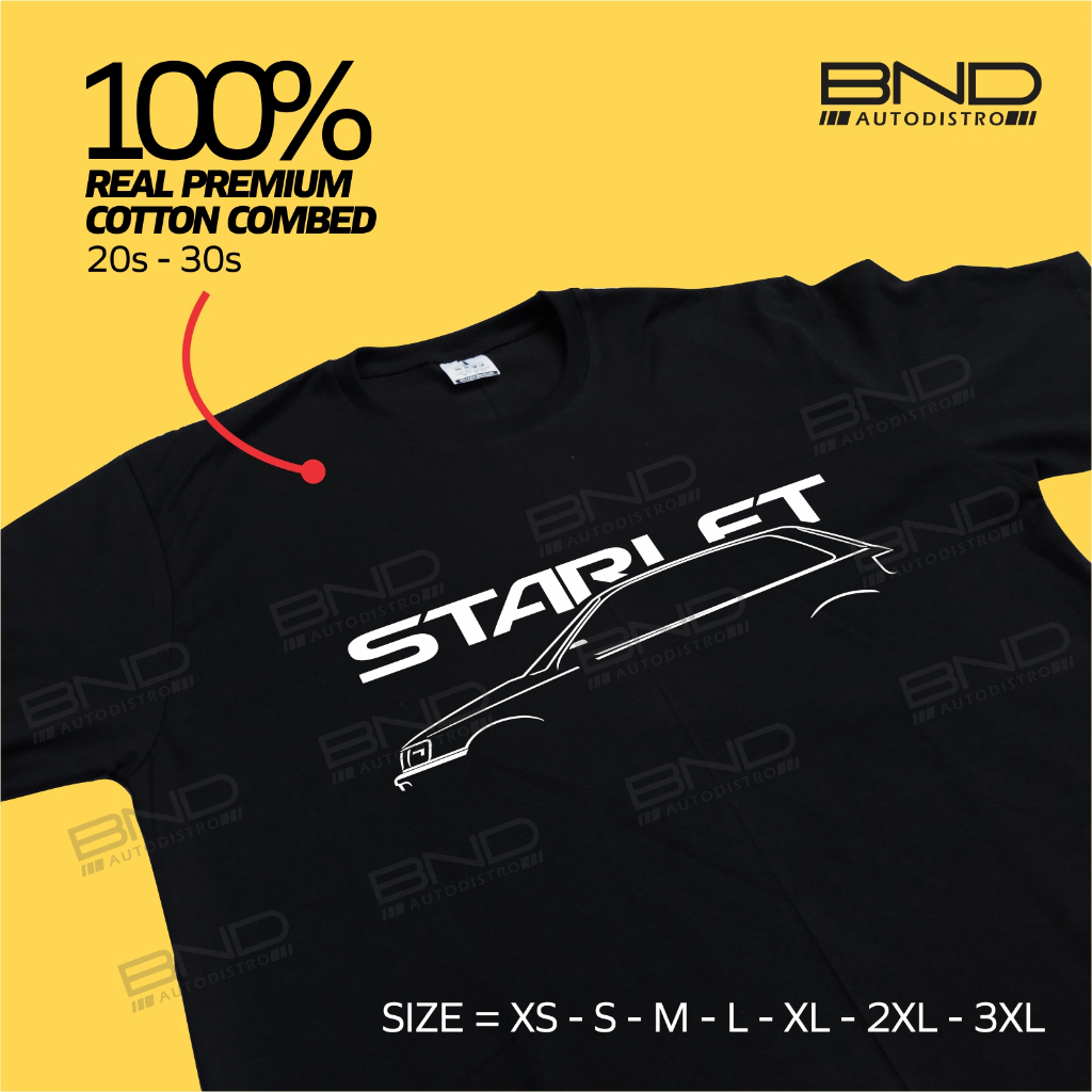 BND - Kaos Toyota Starlet Kapsul EP82 SIDE T-Shirt Baju Kaos Starlet Starlet Kapsul Kaos Distro