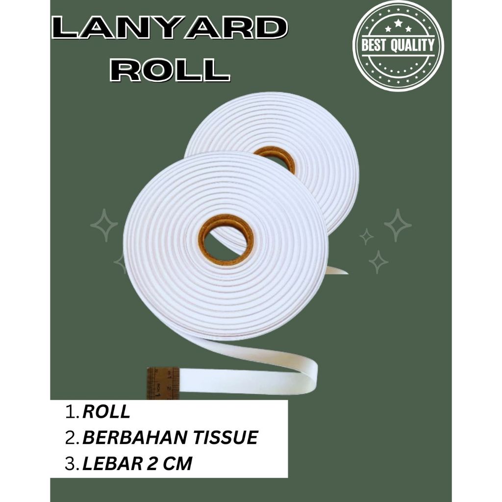 

tali pita lanyard tissue printing sublime Bahan Lanyard Tissu Roll ukuran 2cm