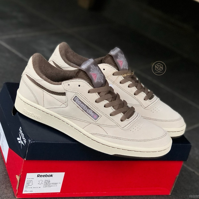 REEBOK CLASSIC CLUB C 85 VINTAGE SUEDE CHALK WHITE BROWN ORIGINAL
