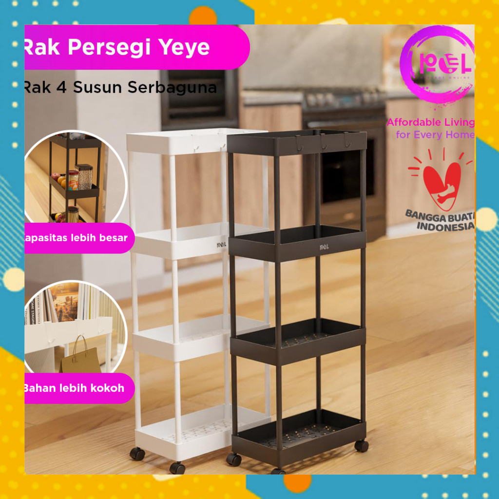 Rak SUSUN Rak TROLI Rak Plastik YEYE Lemari Dapur Pakaian Kamar RK0347A5