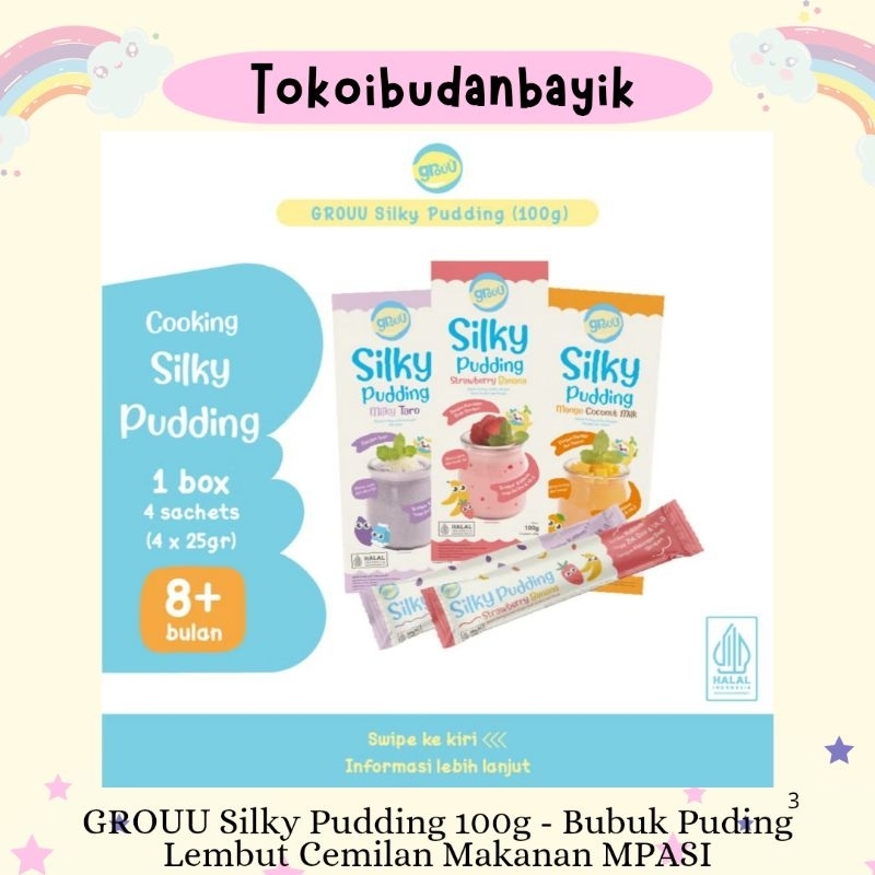 

GROUU Silky Pudding 100g - Bubuk Puding Lembut Cemilan Makanan MPASI