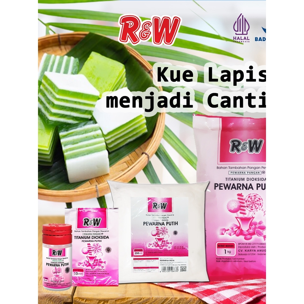 

Pemutih Pewarna Putih R&W Kemasan Botol 5gr Untuk Pemutih Kue Lapis Menjadi Canti R&W