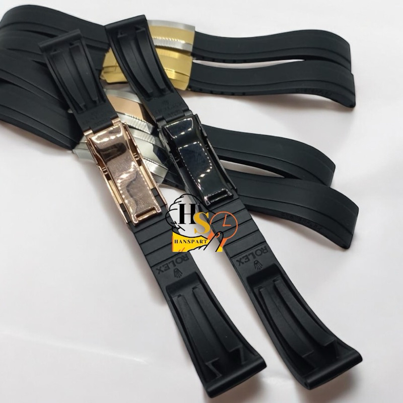 Strap jam tangan rolex rubber full embos 20mm tali jam rolex rubber Strap Rolex 20mm