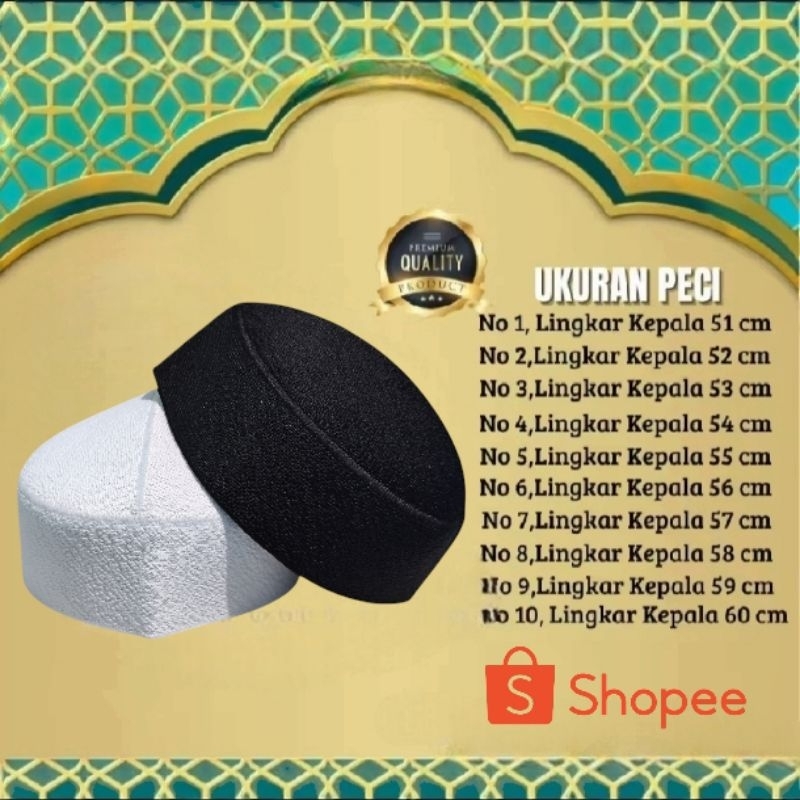 peci anak hitam putih polos / kopiyah songkok Pakistan original alnam terbaru