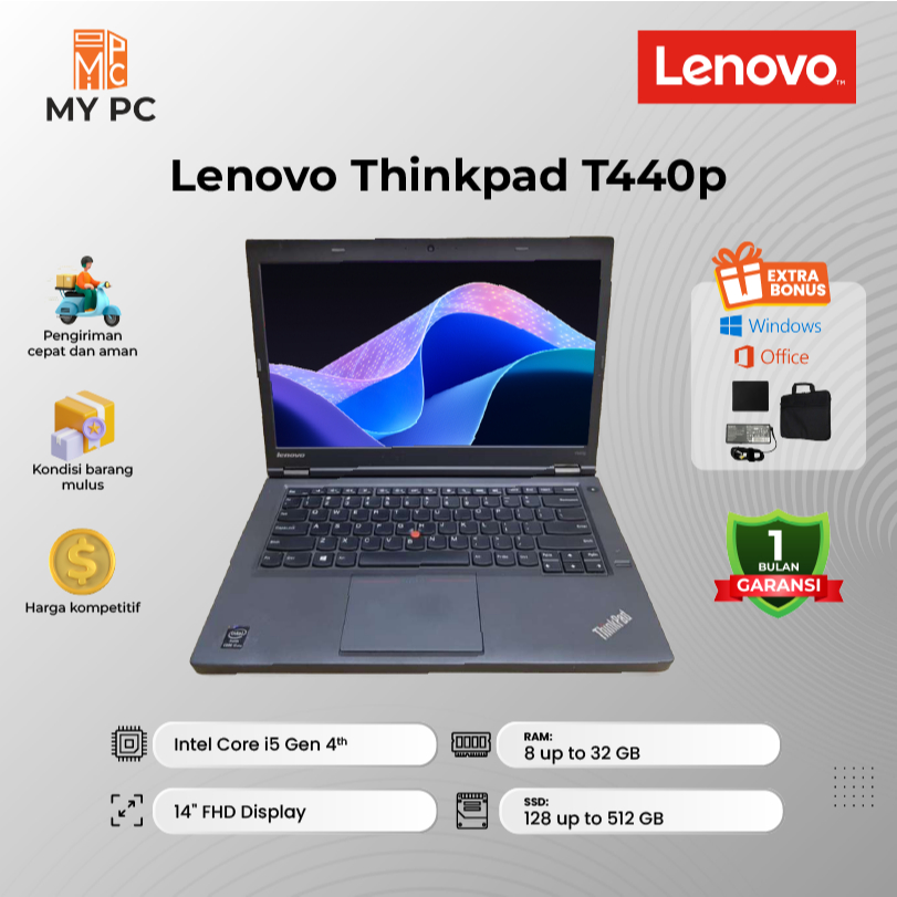 Laptop Lenovo Thinkpad T440P - Core i5 GEN4 - 14"