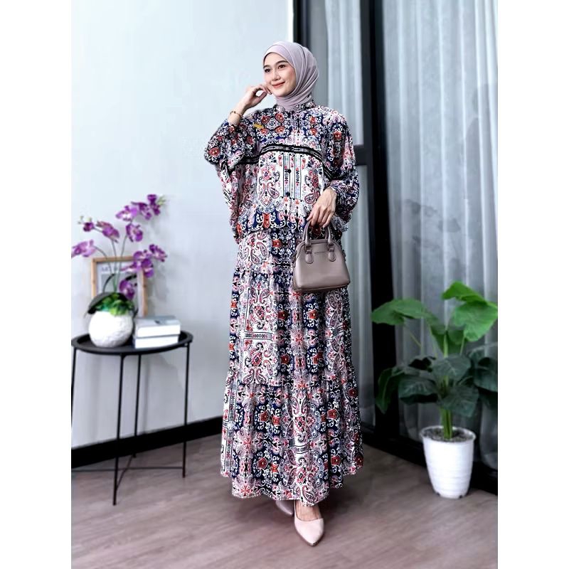 One set 2in1 Friendly terbaru kekinian Bahan Rayon Muuslim Setelan Rok Baju Muslimah Wanita