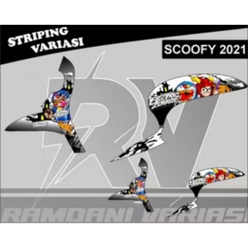 Striping Scoopy New Variasi Stiker Motor Honda Scoopy New 2021 Lis Cover Lis Body Motor