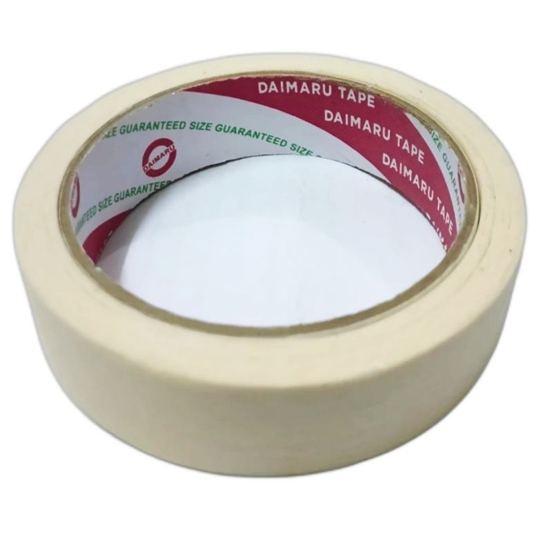 

Lakban Kertas / Masking Tape Daimaru Ukuran 24 mm (1inchi) panjang 21meter