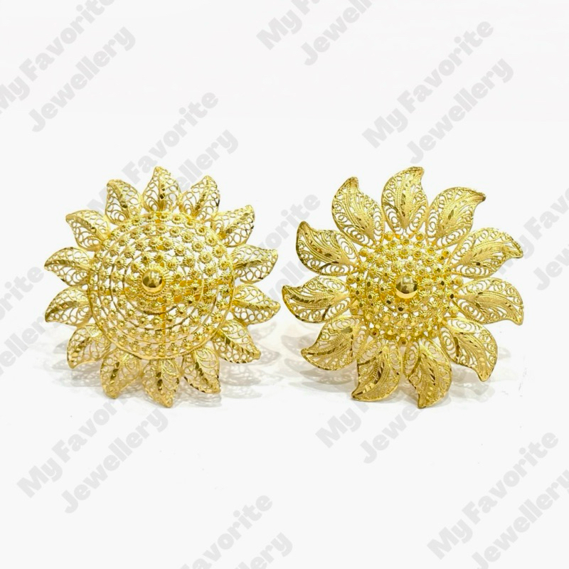 Cincin Adjustable Model Matahari Krawang Emas Asli Kadar 700 dan 875