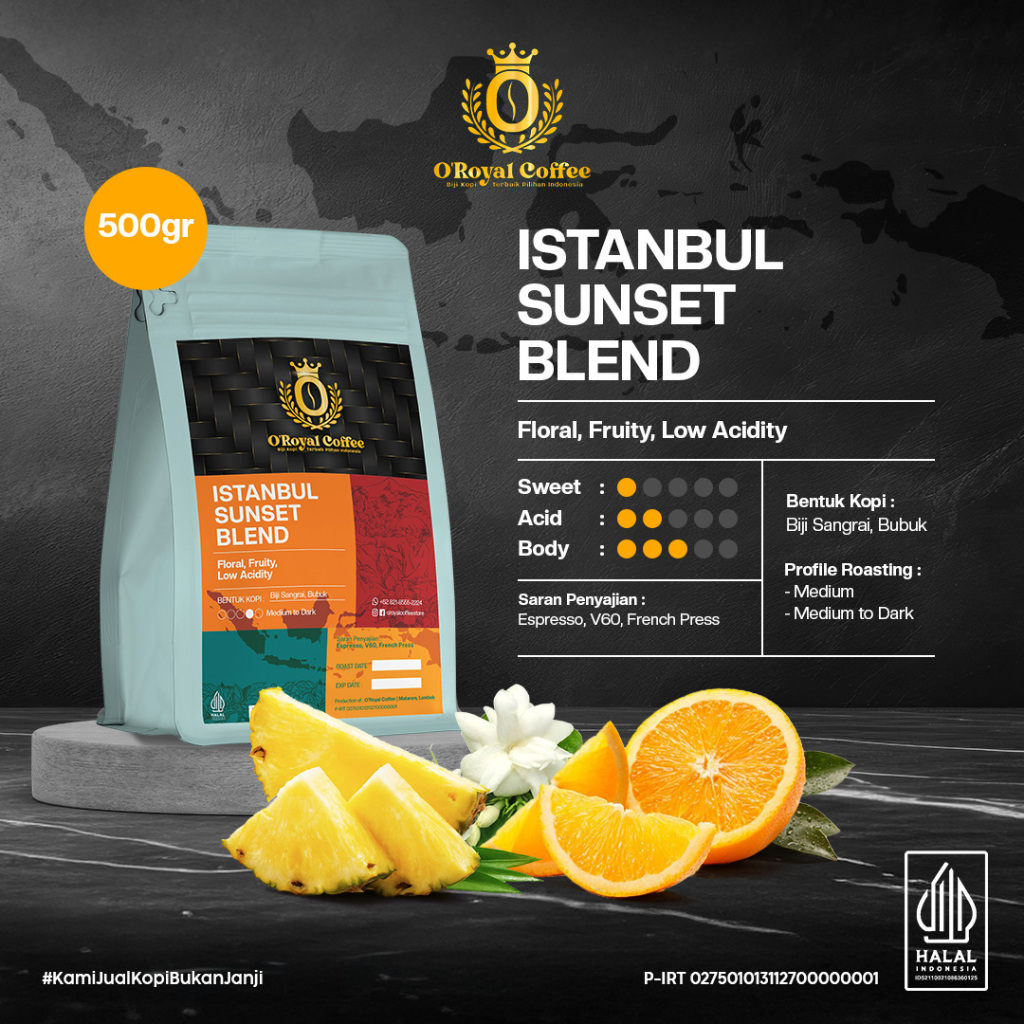 

O'Royal Coffee Istanbul Sunset - kopi House Blend 500gr Roasted Bean