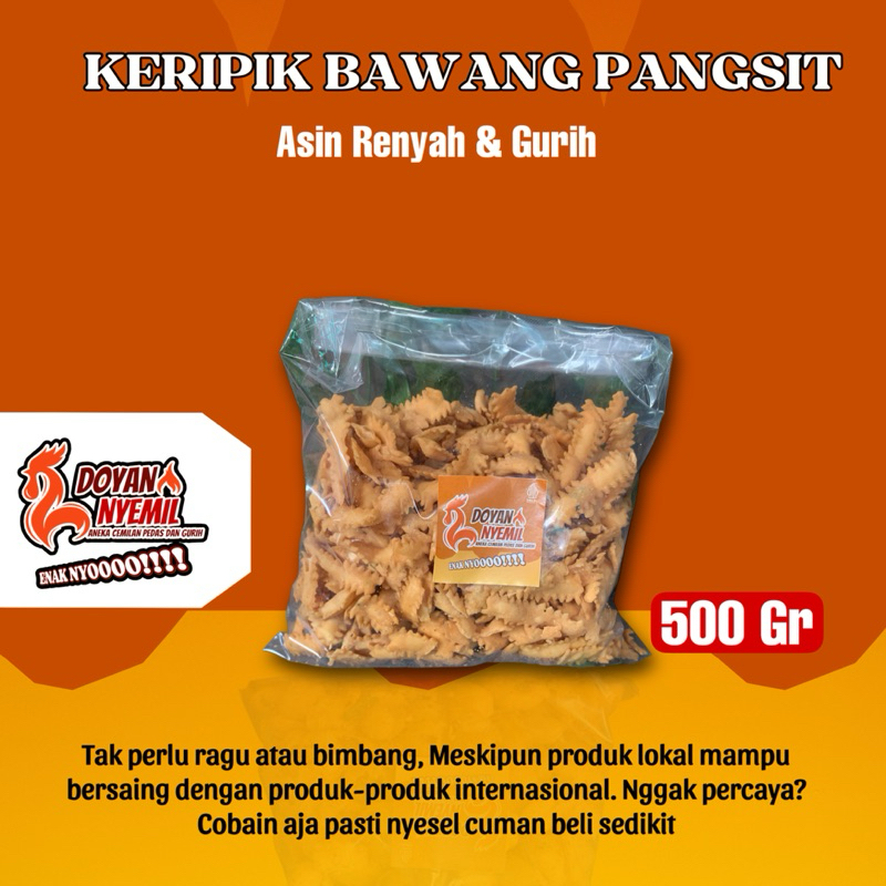 

Doyan nyemil - 500Gr Keripik bawang pangsit Renyah Asin gurih dan lezat