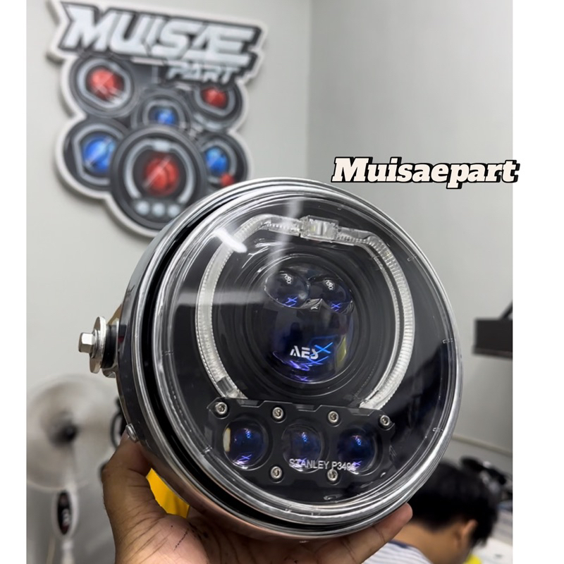 LAMPU DEPAN NINJA SS BILED AES DLB MINILASER LUMINOS 3 MATA