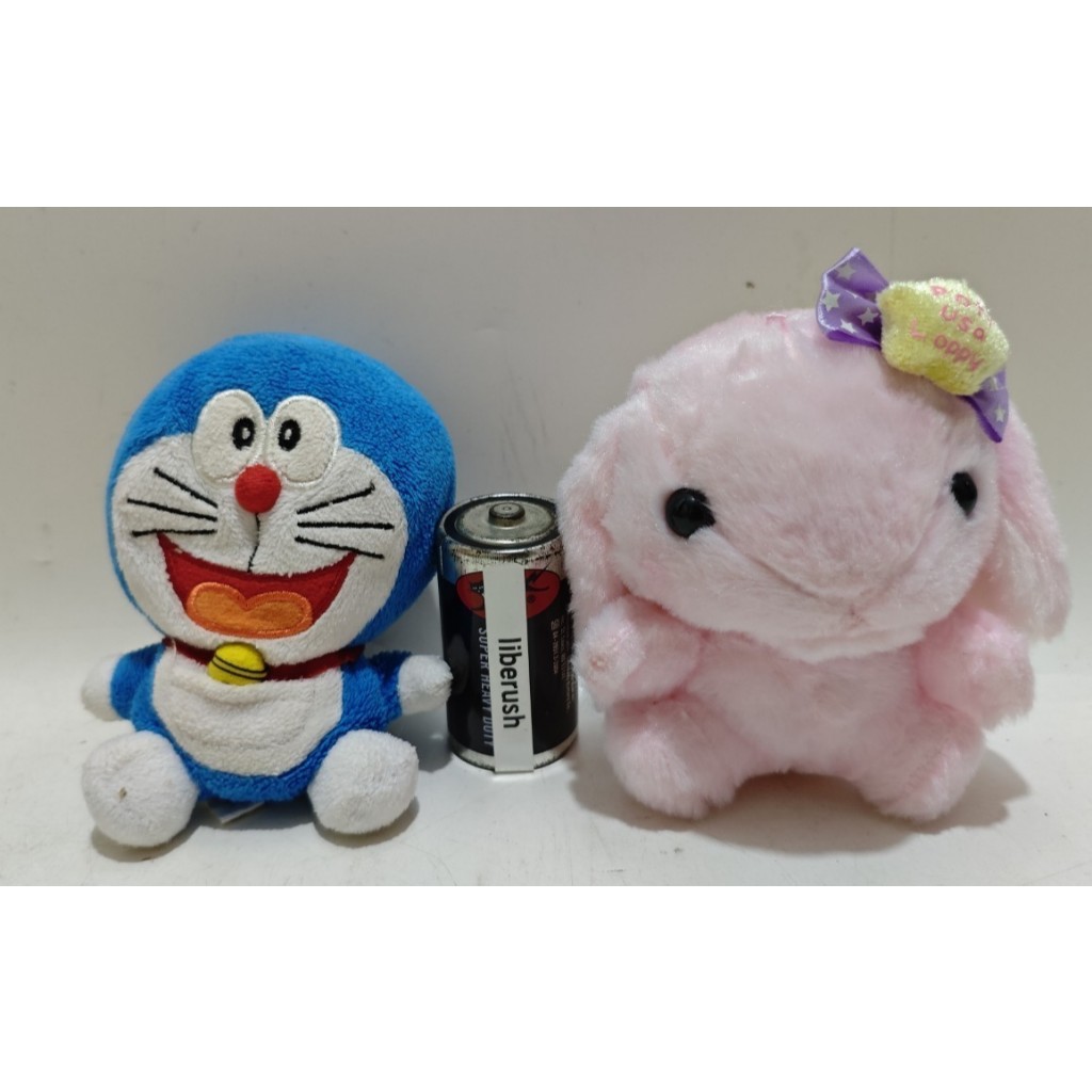 Set fujiko doraemon & amuse loppy rabbit pink plush doll boneka