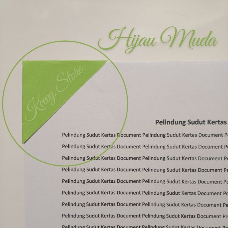 

Pelindung Sudut Kertas Document / Legalitas Kertas Isi 100pcs - HIJAU MUDA MOTIF