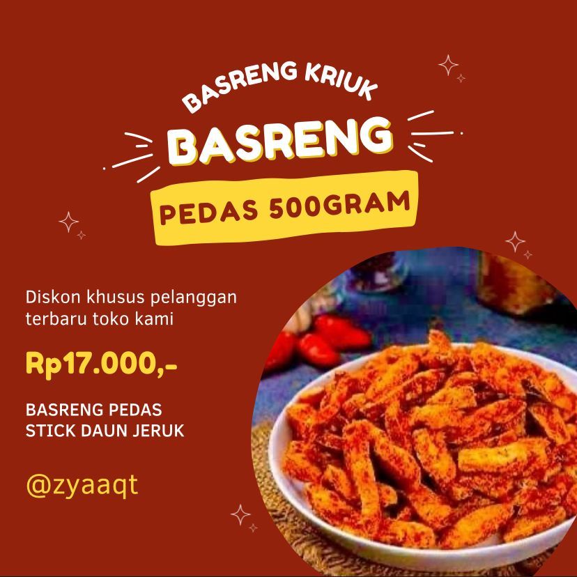 

Basreng Original Daun Jeruk 500 Gram / Kerupuk Basreng Pedes 500 GRAM