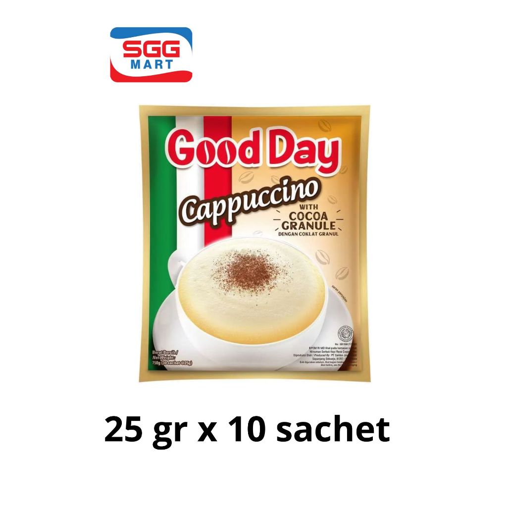 

Good Day Cappuccino With Cocoa Granule 25gr x 10 sachet [1 renceng]