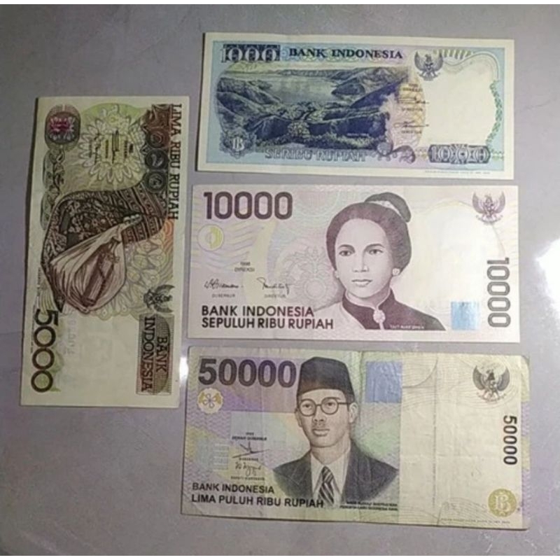 uang kuno indonesia borongan 4 lembar paket hemat