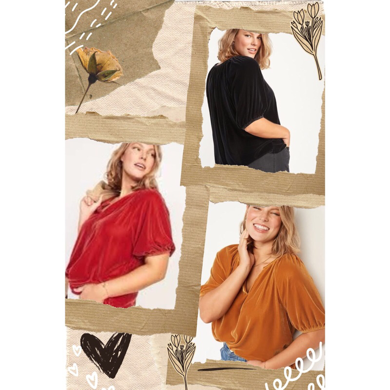 Blus Velvet big size jumbo ld 140 150 160 170 murah